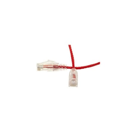 Cable Wholesale Cat6 Red Slim Ethernet Patch Cable, Snagless/Molded Boot, POE Compliant, 25 foot 10X8-87125